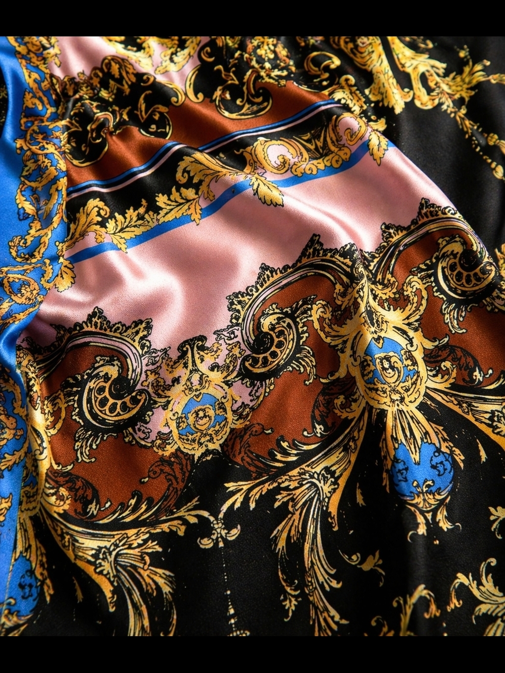 Free People Let’s Dance Kimono Duster L Boho Baroque Print Open Front - Picture 4 of 11